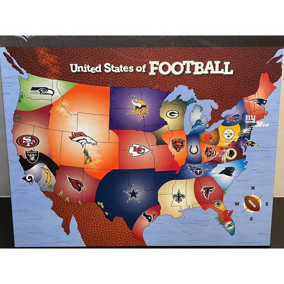 NFL United States of Football Map 500 pc Jigsaw Puzzle 24" x 18" MasterPiece new - Picture 10 of 13